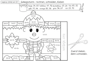 Vorschau - Arbeitsblätter - Rechnen, Malen, Basteln - Winter Aufsteller für die 2. Klasse Mathe im Zahlenraum 100 - Seite 3