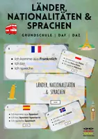 Vorschau - Aufgabenkarten - Länder, Nationalitäten & Sprachen - Interaktive PDF - Deckblatt