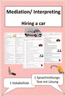 Vorschau - Arbeitsblätter - Mediation/ Interpreting - Hiring a car - Deckblatt