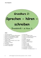 Vorschau - Arbeitsblätter - Sprechen-hören-schreiben– Grundschrift ab Klasse 2 - Deckblatt