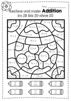 Vorschau - Arbeitsblätter - Rechenmalblätter Ostern Klasse 1 – Mathe ZR 20 (Addition & Subtraktion mit/ohne Zehnerübergang) - Seite 1