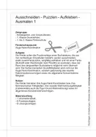 Vorschau - Arbeitsblätter - Ausschneiden - Puzzlen - Aufkleben - Ausmalen 1 - Seite 1