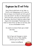 Vorschau - Fördermaterial/Inklusion - Ergänzen bis 10 mit Fritzi: (Wende-) Karten zu den verliebten Zahlen / Zehnerfreunden - Seite 1