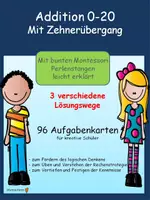 Vorschau - Unterrichtsreihen - 96 Aufgabenkarten zur Addition mit ZÜ 0-20, 3 Lösungswege - Deckblatt