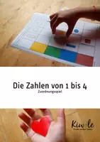 Vorschau - Spiele - Zuordnungsspiel zum Erlernen der Zahlen von 1 bis 4 - Deckblatt