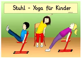 Vorschau - Bildkarten - Stuhl Yoga 12 Bildkarten Yogastellungen - Deckblatt