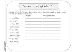 Vorschau - Arbeitsblätter - Rechtschreibkartei in zwei Varianten- Wörter mit d/t, g/k und b/p - Seite 3