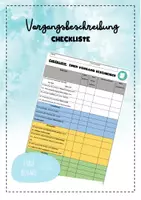 Vorschau - Arbeitsblätter - Checkliste Vorgangsbeschreibung - Deckblatt