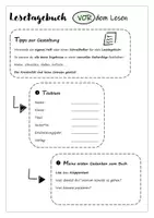 Vorschau - Arbeitsblätter - Vorlage Lesetagebuch - Seite 1