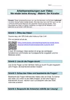 Vorschau - Stundenentwürfe - KUNST: Fragen zum Film über Künstler (PDF/Word) - Seite 1