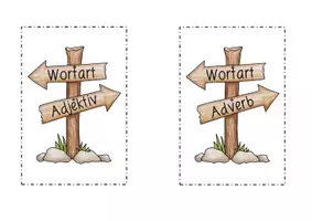 Vorschau - Stationenlernen - Stationenschilder für alle 10 Wortarten - Seite 3