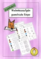 Vorschau - Arbeitsblätter - Wochenhausaufgabe zu den geometrischen Körpern - Deckblatt