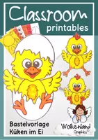 Vorschau - Mal- und Bastelvorlagen - Ostern Küken im Ei Bastelvorlage Basteln - Deckblatt