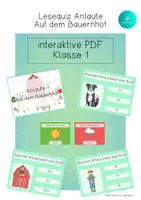 Vorschau - Spiele - interaktives Lesequiz Anlaute AUF DEM BAUERNHOF interaktives Pdf - Deckblatt