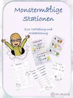 Vorschau - Arbeitsblätter - Wachsendes Materialpaket monstermäßige Stationen Klasse 1 Mathe - Seite 1