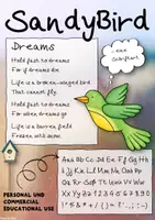 Vorschau - selbst erstellte Schriftarten - SandyBird - Schriftart / Font / Schrift - Deckblatt