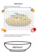 Vorschau - Arbeitsblätter - Suchsel: Bereite deinen eigenen Obstsalat zu! - Seite 1