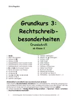 Vorschau - Arbeitsblätter - Grundkurs 3: Rechtschreibbesonderheiten Grundschrift, ab Kl. 2 - Deckblatt