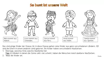 Vorschau - Arbeitsblätter - So bunt ist unsere Welt- Arbeitsblätter Klasse 1 bis 4 - Seite 1