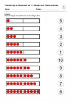 Vorschau - Arbeitsblätter - Zahlen und Mengen erfassen und verbinden (Zahlenraum bis 10) - Deckblatt