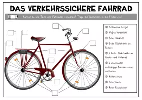 Vorschau - Arbeitsblätter - Das verkehrssichere Fahrrad - Seite 1