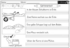 Vorschau - Arbeitsblätter - Frühling - Lesen, abschreiben, malen für die 1.Klasse - Seite 2