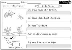 Vorschau - Arbeitsblätter - Frühling - Lesen, abschreiben, malen für die 1.Klasse - Seite 3