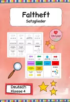 Vorschau - Arbeitsblätter - Faltheft Satzglieder Klasse 4 - Deckblatt