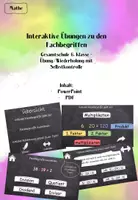 Vorschau - Interaktives Material - interaktive Übung zu den mathematischen Fachbegriffen - Deckblatt