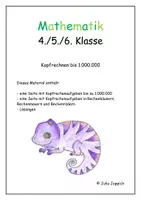 Vorschau - Arbeitsblätter - Kopfrechnen bis 1.000.000 mit Lösungen - Deckblatt