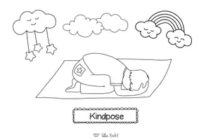 Vorschau - Mal- und Bastelvorlagen - Yoga Kindpose Ausmalbild - Seite 2
