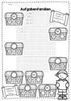 Vorschau - Arbeitsblätter - Aufgabenfamilien im Einmaleins „Piratenschatz“ – Arbeitsblätter Mathe Grundschule (Klasse 2–3, Multiplikation & Division) - Seite 1
