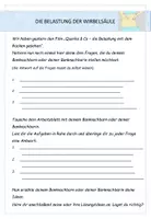 Vorschau - Arbeitsblätter - Biologie: Der Mensch - Belastung der Wirbelsäule - Seite 1