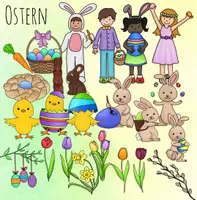 Vorschau - selbst erstellte Cliparts/Grafiken - Cliparts: Ostern, Ostereier, Osterhasen - Deckblatt