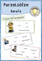 Vorschau - Arbeitsblätter - Purzelsätze Berufe dreifach differenziert - Deckblatt
