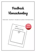 Vorschau - Arbeitsblätter - Feedback / Notiz zum Homeschooling - Deckblatt