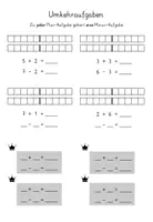 Vorschau - Arbeitsblätter - Umkehraufgaben - Addition und Subtraktion ZR 10 - Mathematik Klasse 1 - Seite 2