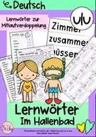 Vorschau - Unterrichtsreihen - Lernwörter I Mitlautverdoppelung (Im Hallenbad) - Deckblatt