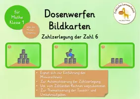 Vorschau - Präsentationen/Tafelbilder - Zahlenzerlegung - Dosenwerfen (6 Dosen) - Bildkarten - Seite 1
