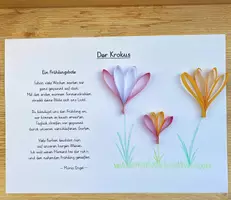 Vorschau - Mal- und Bastelvorlagen - FREEBIE Krokusse basteln und Gedicht, Frühling - Deckblatt
