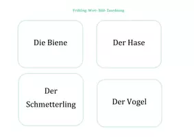 Vorschau - Arbeitsblätter - Wortschatzarbeit: Frühling, Bild - Wort-Zuordnung Klasse 1 - Seite 1