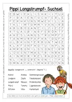 Vorschau - Arbeitsblätter - Astrid Lindgren & Pippi Langstrumpf (Steckbrief/Suchsel) - Seite 1
