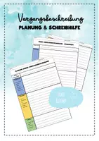 Vorschau - Arbeitsblätter - Vorgangsbeschreibung Planung und Schreibhilfe - Deckblatt