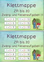 Vorschau - Arbeitsblätter - Klettmappe - Addition ZR bis 20 - Zwerg und Riesenaufgaben zuordnen - Seite 2