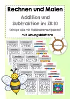 Vorschau - Arbeitsblätter - Rechenmalblätter Addition und Subtraktion ZR 10 - Deckblatt
