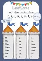 Vorschau - Stationenlernen - Lesetürme mit den Buchstaben o, i, u, a, e, m, l, s - Deckblatt