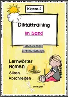 Vorschau - Arbeitsblätter - Für Diktate üben - "Im Sand" - Klasse 2 Frühling/ Sommer Deutsch Grundschule - Deckblatt