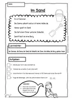Vorschau - Arbeitsblätter - Für Diktate üben - "Im Sand" - Klasse 2 Frühling/ Sommer Deutsch Grundschule - Seite 3