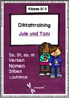 Vorschau - Arbeitsblätter - Für Diktate üben - Jule und Toni - Klasse 2 Deutsch Frühling/ Sommer/ Herbst - Deckblatt