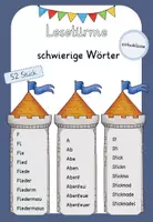 Vorschau - Fördermaterial/Inklusion - Lesetürme: schwierige Wörter für die Leseförderung - Deckblatt